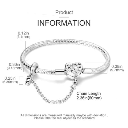 Bracelet Silver 925 Original 17-20CM Star Moon Sun Four Leaf Clover Green Zircon Bracelets Fit DIY Charms Birthday Jewelry Gifts
