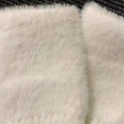 Autumn Winter Soft Mink Fleece Half Finger Gloves Women Plush Knitted Fingerless Gloves Wrist Mittens Driving Writting Gloves