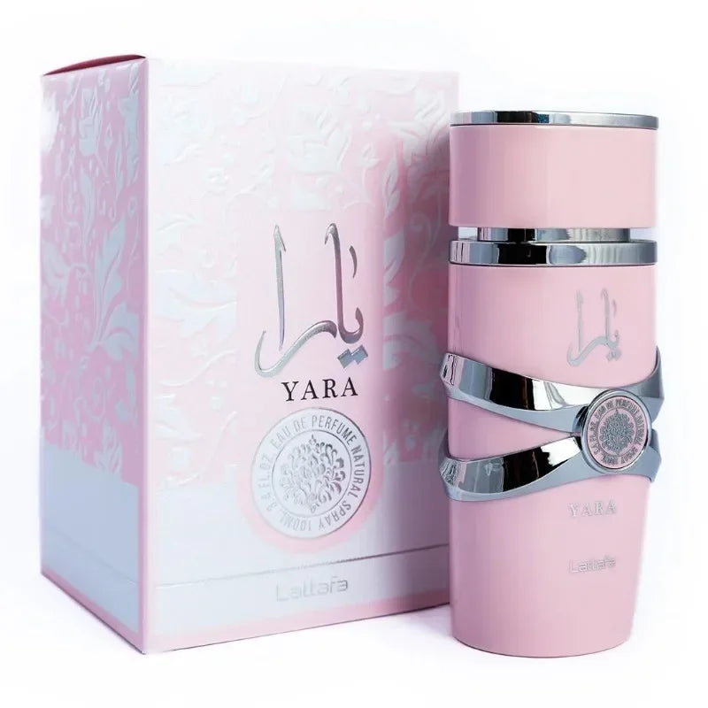 Lattafa Yara 2 Piece Set Eau de Parfum Femmen Spray 100ml Original Arab Perfumes Lasting Floral Pheromones Perfume Makeup 3.4 Oz
