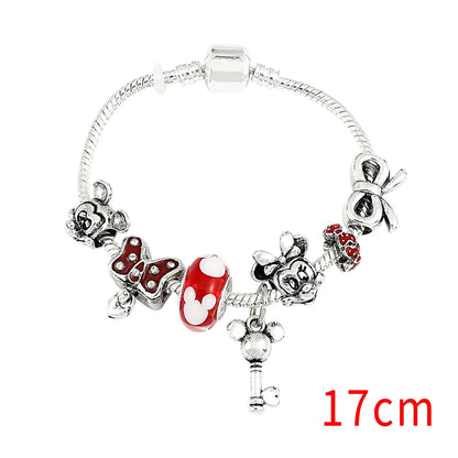 Disney Marvel Movie Peripheral Jewelry Winnie the Pooh Bear The Little Mermaid Moana Stitch Charm Bracelets For Women Girl Gift