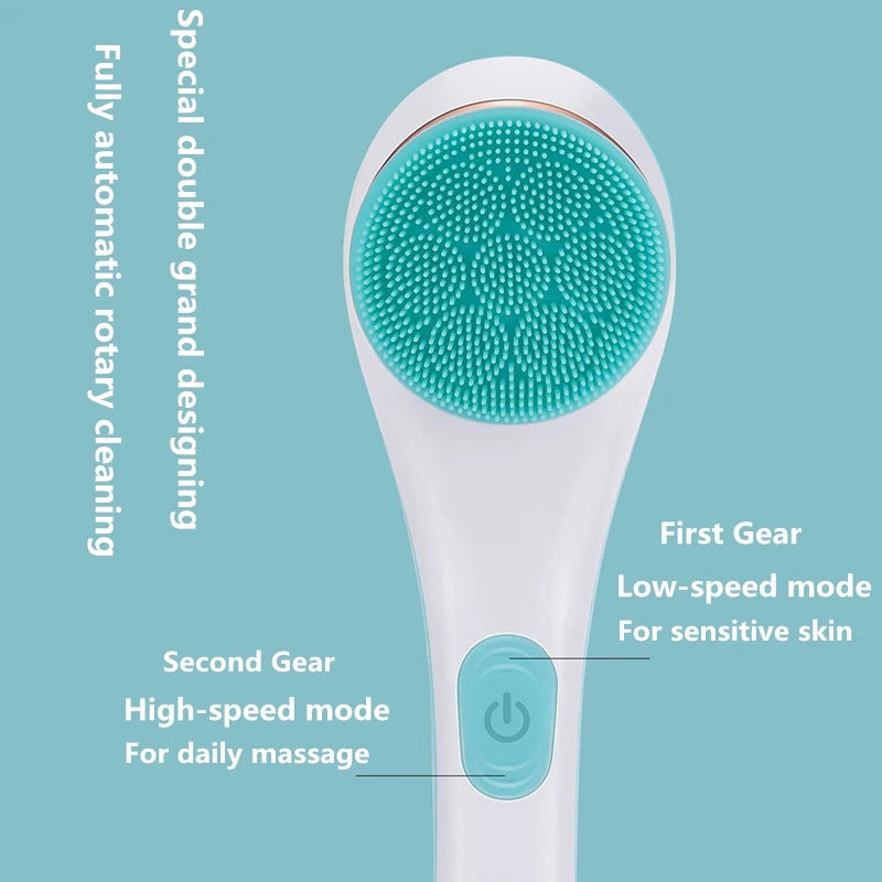 Multi-Function Long Handle Electric Silicone Soft Cleaning Home Use Massage Body Bath Brush