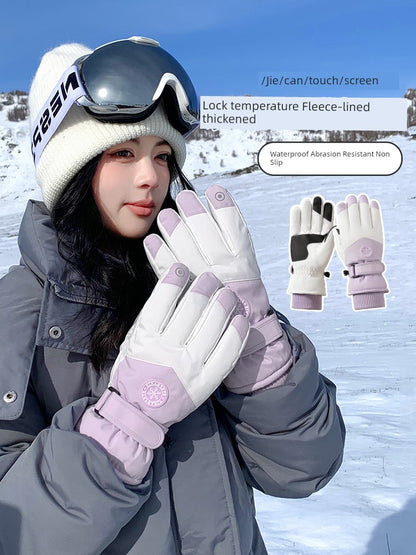 Ski Gloves for Women 2025 New Arrival Winter Cycling Fleece-lined Thickened Windproof Coldproof Warm Gloves Touch Screen Men