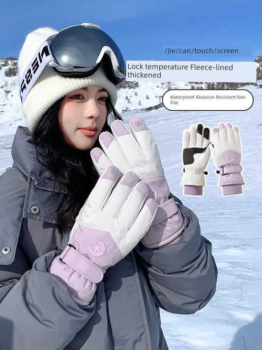 Ski Gloves for Women 2025 New Arrival Winter Cycling Fleece-lined Thickened Windproof Coldproof Warm Gloves Touch Screen Men