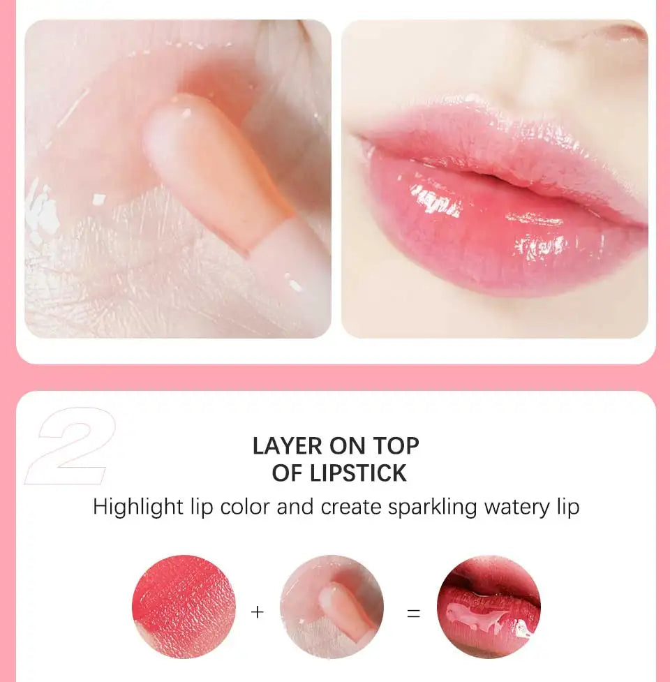 6ml Crystal Jelly Lip Oil Moisturizing Plumping Safety Lip Gloss Sexy Plump Hydrating Texture Lip Makeup Lips Care Cosmetics