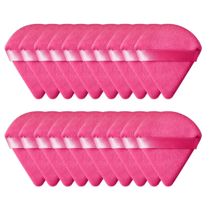 10/20Pcs Triangle Velvet Powder Puff Pizza Flours Mini Face Makeup Sponge Cosmetics Washable Lightweight Makeup Tool