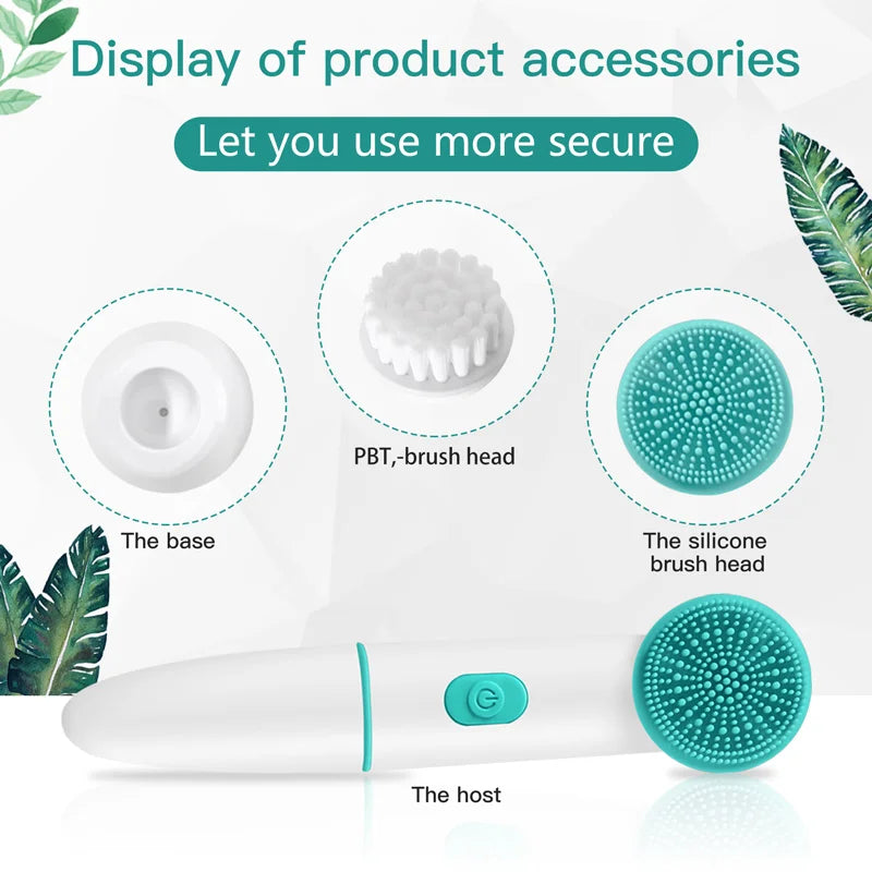 Acne Pore Blackhead Silicone Cleaner Electric Face Cleansing Brush for Facial Skin Care Wash Beauty & Personal Care Product