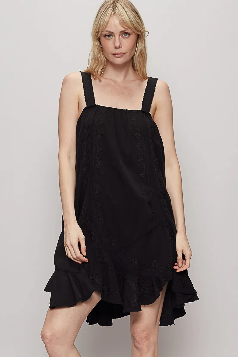 POL Ruffle Hem Sleeveless Mini Dress